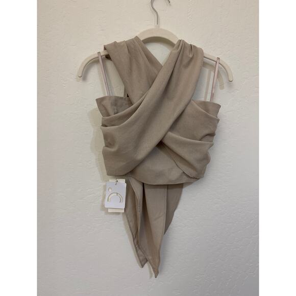 NWT. Commence Khaki Cotton and Linen Cross Halter Tank -Size XS - Picture 4 of 12
